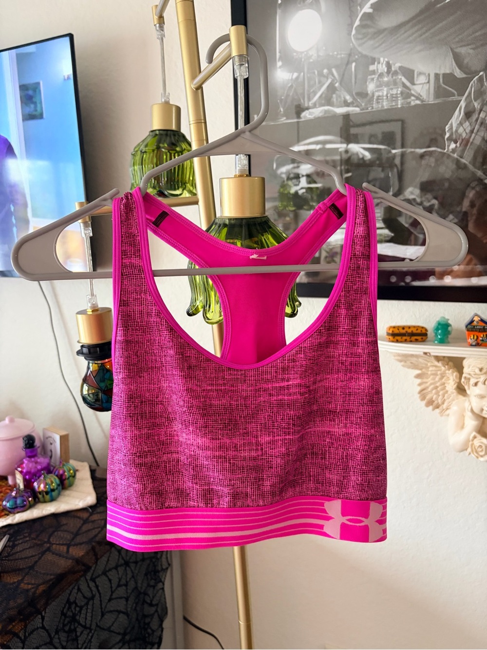 Under Armour Pink Sports Bra size large